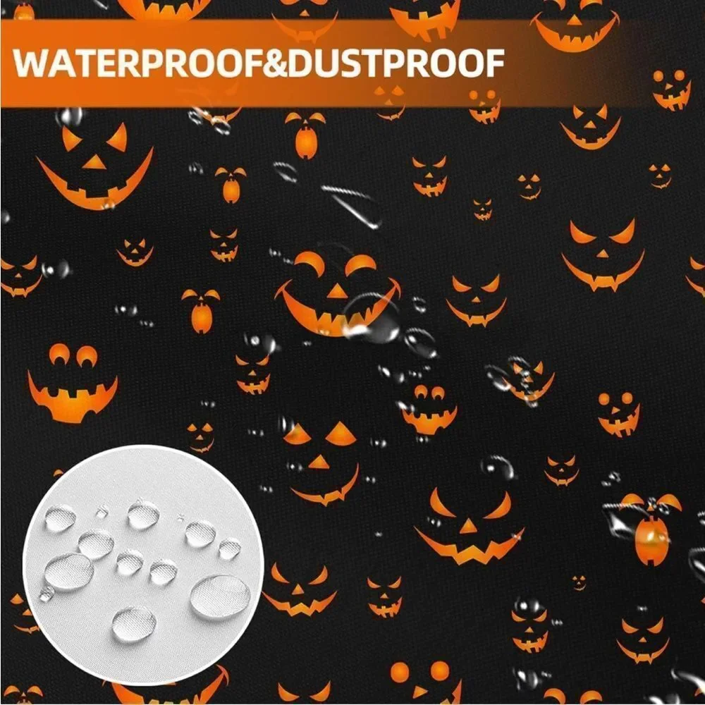 Halloween Shower Curtain 72x72 Inch, Halloween Pumpkin Face Shower Curtain